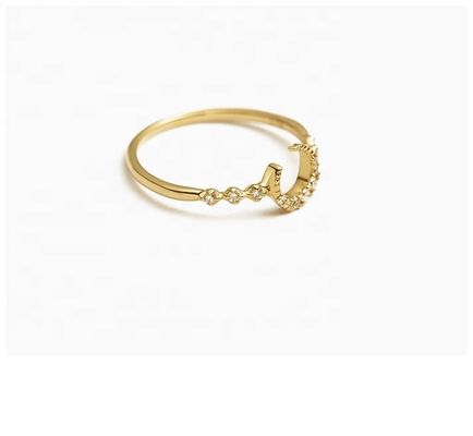 Anello lunare d'argento 925 da uomo con 14k 18k 24k oro dal Brasile 2022