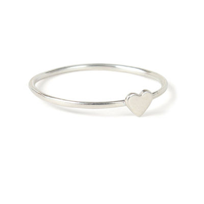 Anello di cuore di design semplice e delicato Verità 925 Sterling Silver 18K Oro Placcato