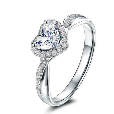 Heart Delicate Weeding Rings 925 Sterling Silver Jewelry for Women Accessori di moda