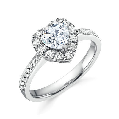 In ottone Creativo in forma di cuore Chiaro CZ 925 Sterling Silver Eternity Band Anelli Per Donne Gioielli