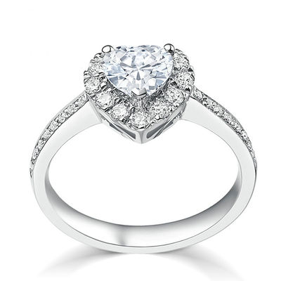 In ottone Creativo in forma di cuore Chiaro CZ 925 Sterling Silver Eternity Band Anelli Per Donne Gioielli