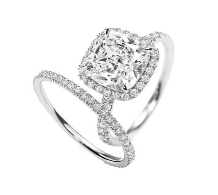 Anello di fidanzamento in argento sterling con placcatura d' argento