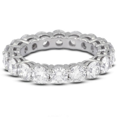 925 Sterling Silver 4mm CZ Eternity Band Anello Eco-Friendly Sì Rivestimento Oro Rosa