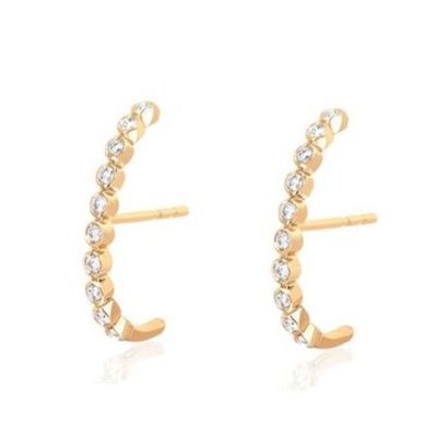 Orecchini da cerniera in zircone bianco per donne