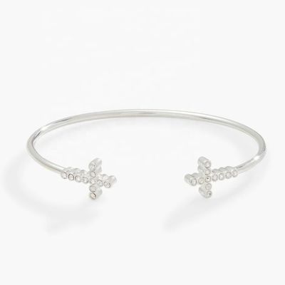 925 14K Gold Cross Bracelet Bracelet Con Pave Crystal Zircon Per Donne