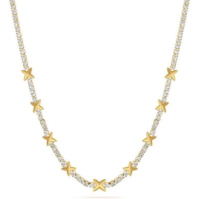 OEM Colletto di pendente di stelle di tennis in ottone classico con pietre di zircone cubiche brillanti