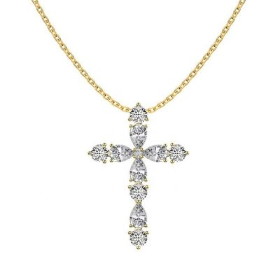 Personalizza 925 Sterling Silver Cross Collare 18k Silver Cross And Chain Signore