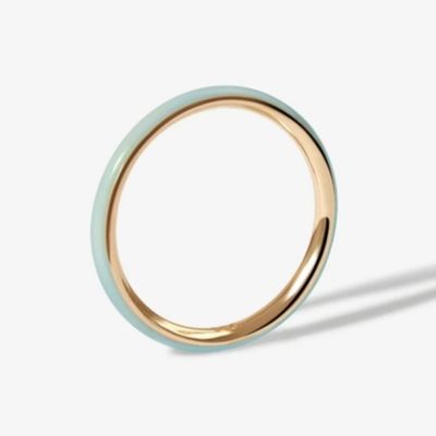 Anelli dorati rosa smalto 18K Anelli di impilamento in argento massello 925 sterling