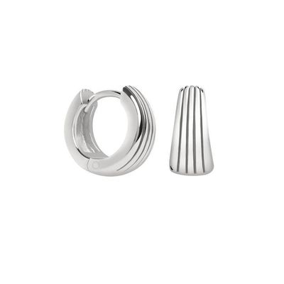 ECO 925 Sterling Silver Huggie orecchini in oro bianco rivestiti per l'anniversario