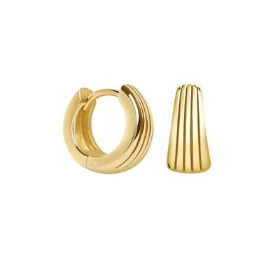 ECO 925 Sterling Silver Huggie orecchini in oro bianco rivestiti per l'anniversario