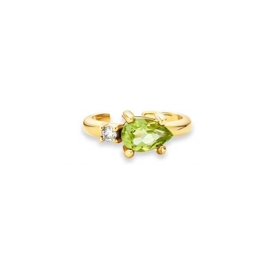 18K oro placcato 925 sterling argento design trendy pere taglio Peridot CZ orecchini mansuette
