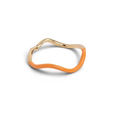 925 Sterling Silver 18k Gold Pink Enamel Band Anelli Per Donne Ragazze