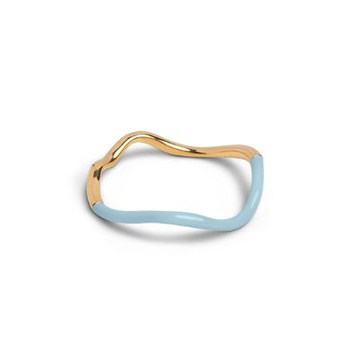 925 Sterling Silver 18k Gold Pink Enamel Band Anelli Per Donne Ragazze