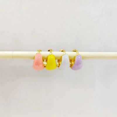 Gioielli per donna S925 in argento 18K oro in grassetto cupola colorata smalto piccoli orecchini Huggie