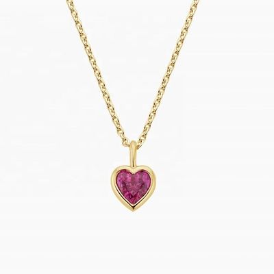Collare di 925 Sterling Silver in forma di cuore in forma di smeraldo