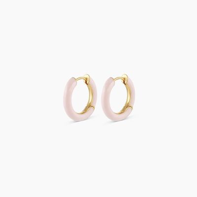 Logo personalizzato Chunky 18K Gold Plated Hoop Turchese Emanuele Colore 925 Sterling Silver Huggies Orecchini