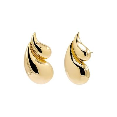 2024 Double Teardrop Fashion 18K orecchini dorati e accettazione del logo personalizzato