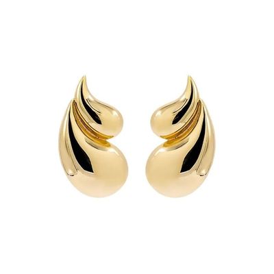 2024 Double Teardrop Fashion 18K orecchini dorati e accettazione del logo personalizzato
