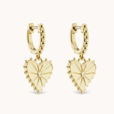 14K oro placcato Dangle Drop Heart Huggies orecchini per donne sono 925 sterling silver