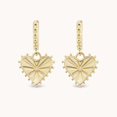 14K oro placcato Dangle Drop Heart Huggies orecchini per donne sono 925 sterling silver