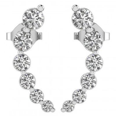 Fabbricazione a mano di cercei in zircone bianco cubico 925 Sterling Silver Stud