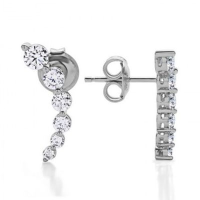 Fabbricazione a mano di cercei in zircone bianco cubico 925 Sterling Silver Stud