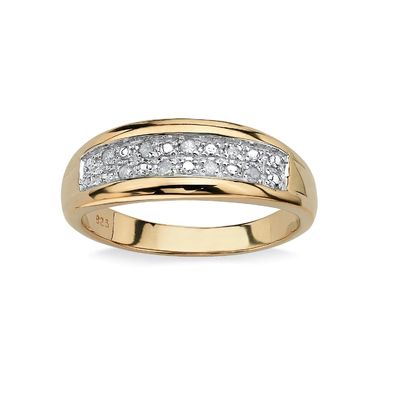 Anello da sposa in diamante in argento / ottone per uomo in 18 carati di oro con diamanti pavimentati