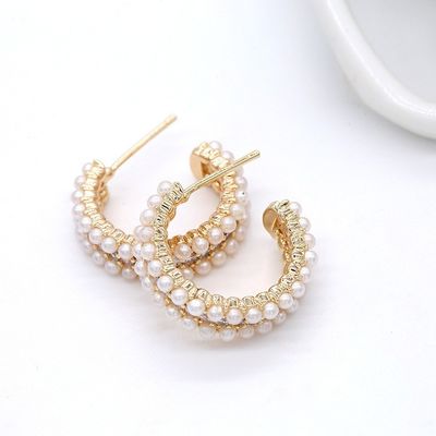 Accessori per donna 925 Sterling Silver Hoop Orecchini con Mother of Pearl Clear CZ