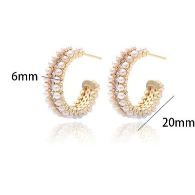 Accessori per donna 925 Sterling Silver Hoop Orecchini con Mother of Pearl Clear CZ