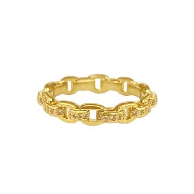 Catena di legame 18K Oro Delicato Individuale Super Fata 925 Sterling Anello d'argento