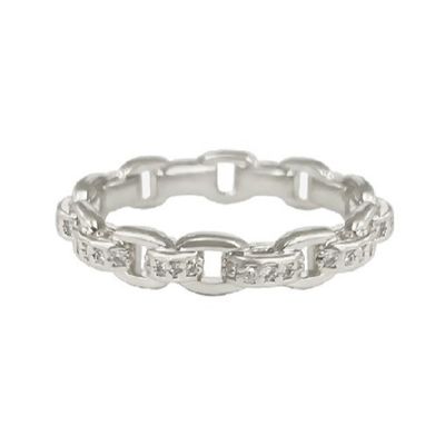 Catena di legame 18K Oro Delicato Individuale Super Fata 925 Sterling Anello d'argento