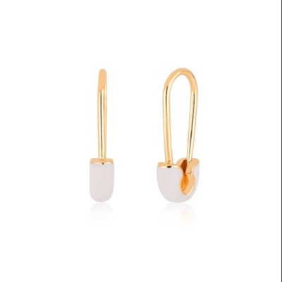 925 Sterling Silver Donna Fashion Pin Orecchini adornati con blu smalto goccia di finitura