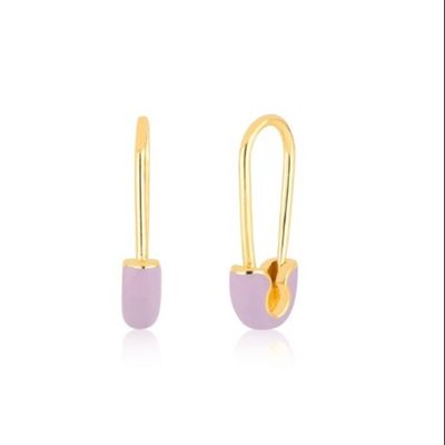 925 Sterling Silver Donna Fashion Pin Orecchini adornati con blu smalto goccia di finitura