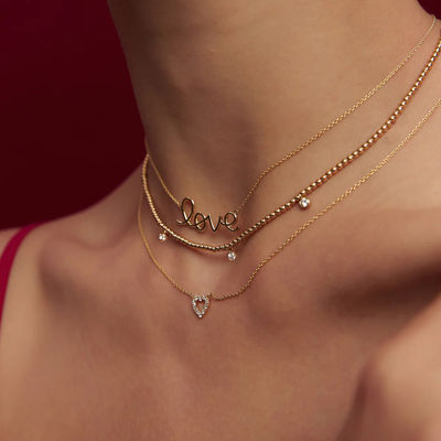 Collare d'amore placcato oro 14K per donne regalo di San Valentino