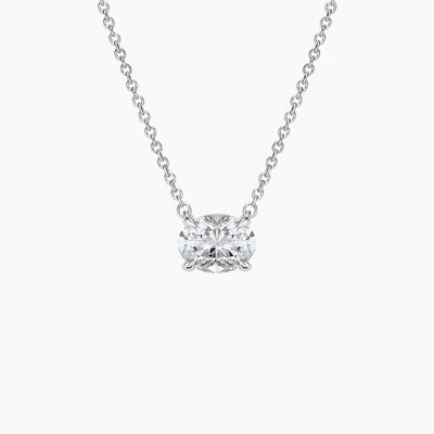 Taglio ovale 5A Bianco Cubico Zirconia Lucente Pendente di Gemme Collare per Donne Gioielli classici