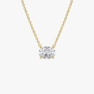 Taglio ovale 5A Bianco Cubico Zirconia Lucente Pendente di Gemme Collare per Donne Gioielli classici