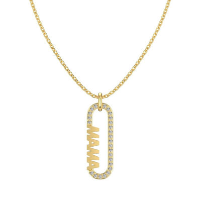 18k oro mamma clip pendente collana in 925 sterling argento