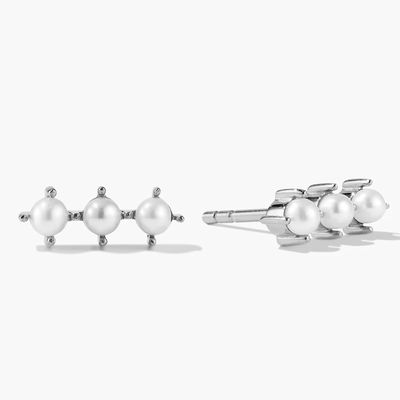 Orecchini in oro 18K Perla Stud Sterling Silver con logo personalizzato