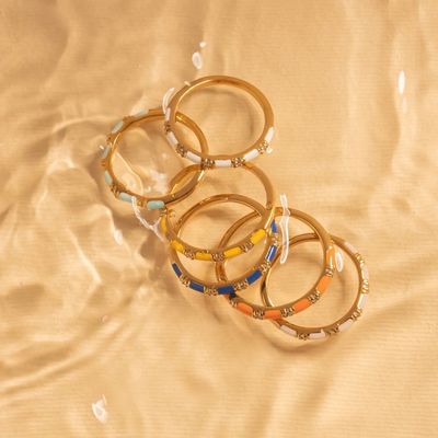 Anelli cubo a mano 18K oro placcato 925 sterling argento con smalto bianco cubo zirconia gioielli minimalisti regalo per donne