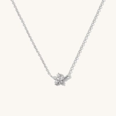 Collana a fiore in argento sterling 925, squisita e alla moda, placcata rodio, per fidanzamento, matrimonio, festa, regalo perfetto per fidanzate