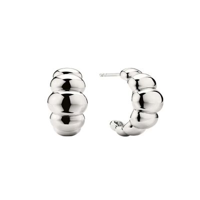Orecchini Crescent Stud in oro 18K rivestiti di rodio Eleganti orecchini per donne, perfetti per la festa