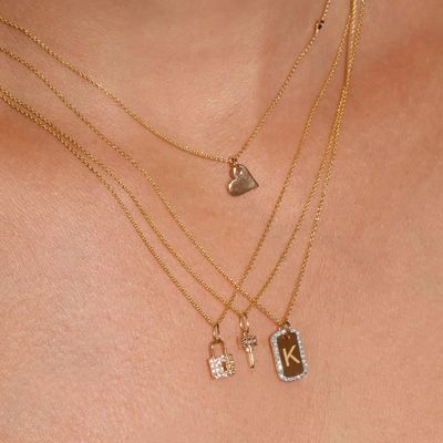 Collana incisa con zirconi placcata oro rodio in argento sterling 925