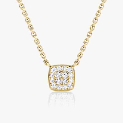 Collare in circonia di 18 carati in oro placcato 925 sterling silver quadrato cubo