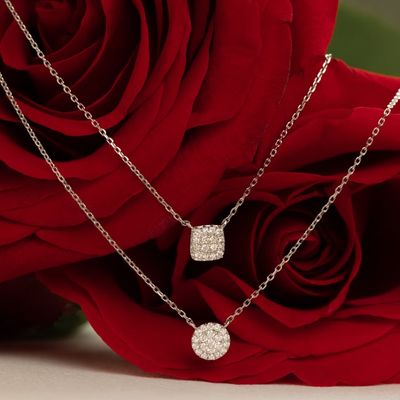 Collare in circonia di 18 carati in oro placcato 925 sterling silver quadrato cubo