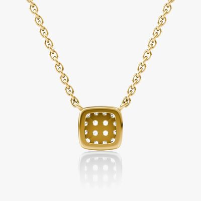 Collare in circonia di 18 carati in oro placcato 925 sterling silver quadrato cubo