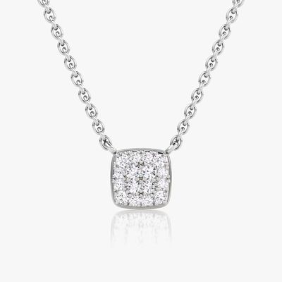 Collare in circonia di 18 carati in oro placcato 925 sterling silver quadrato cubo