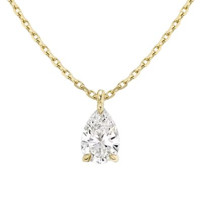 925 Sterling Silver Pear Cut Zircon Pendant Collare per Donne