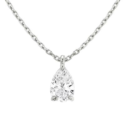 925 Sterling Silver Pear Cut Zircon Pendant Collare per Donne