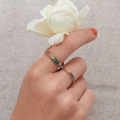Anello di cluster d'argento sterling 925