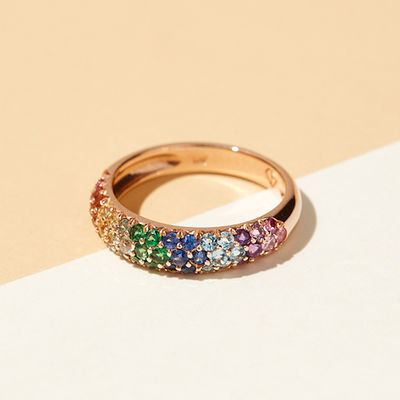 Anello di cluster d'argento sterling 925